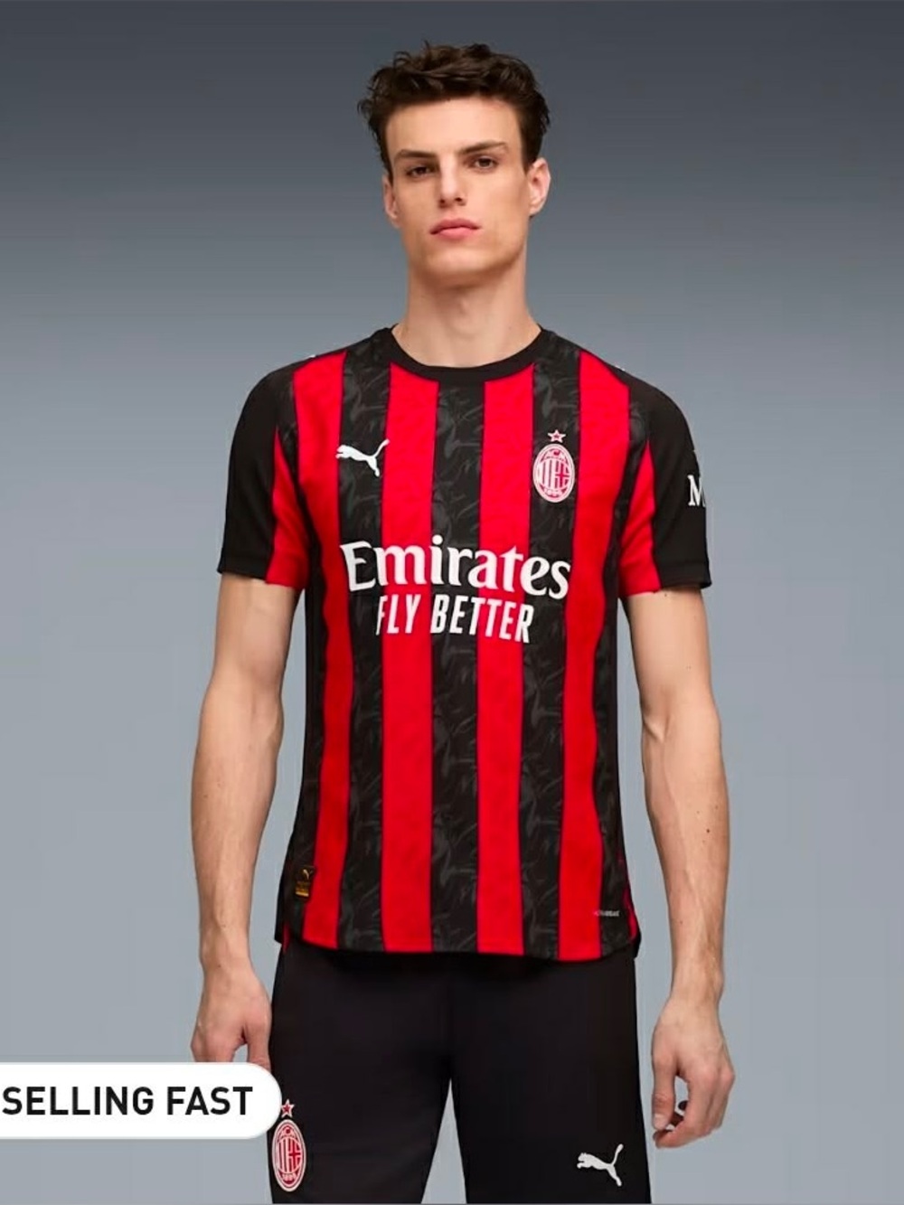 Puma AC Milan '25/'26 Home Authentic Soccer Jersey - Men's Large